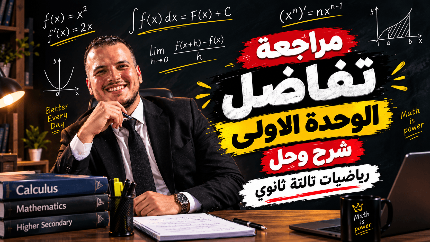 غلاف مراجعة تفاضل الوحدة الاولي شرح وحل 